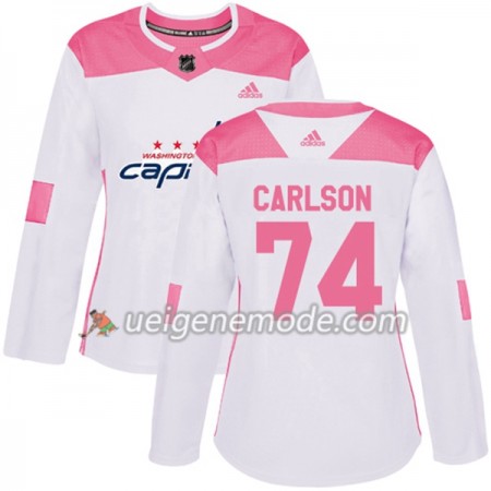 Dame Eishockey Washington Capitals Trikot John Carlson 74 Adidas 2017-2018 Weiß Pink Fashion Authentic